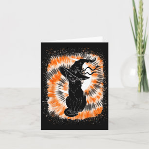 Carte Chapeau de sorcière chat noir Halloween blanchi Ti