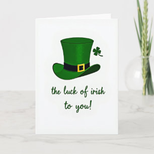 Carte Chapeau Haut de Forme Irlandais Chanceux