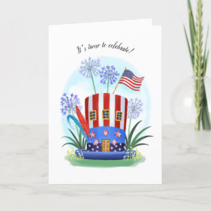 Carte Chapeau patriotique drapeau américain célébration