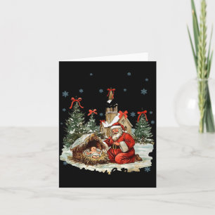 Carte Chaque genou fléchira Scène de noël drôle de la Na
