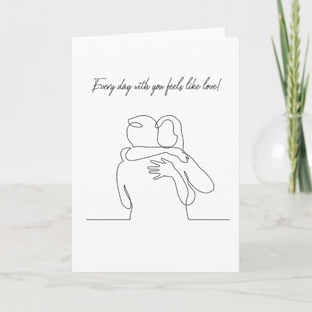 Carte Chaque jour avec toi ressemble à de l'amour plié (Devant)