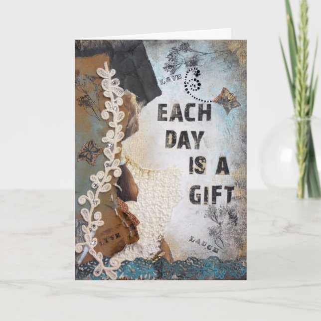 Carte Chaque Jour Est Une Citation D'Art Cadeau | Bonne  (Devant)