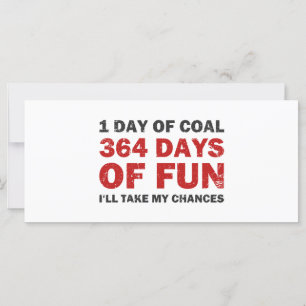 Carte Charbon de Noël VS 364 Jours de plaisir