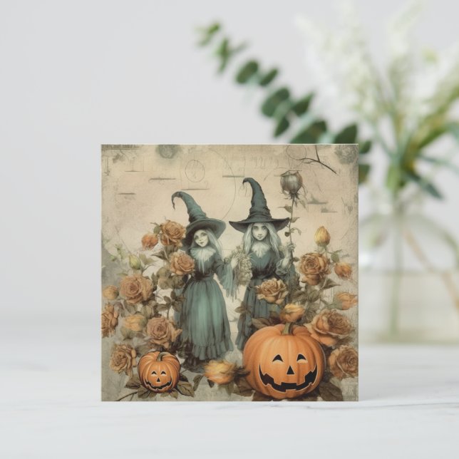 Carte Chariot Halloween vintage (6) (Debout devant)