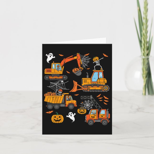 Carte Chariots de construction éffrayants Enfants garçon (Devant)