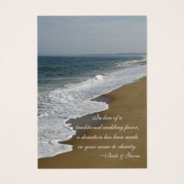 Carte Charity Mariage Beach et Ocean Favoriser (Devant)