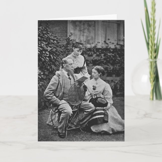 Carte Charles Dickens avec deux de ses filles (Devant)