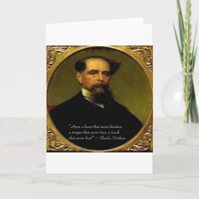 Carte Charles Dickens & Citation émouvante (Devant)