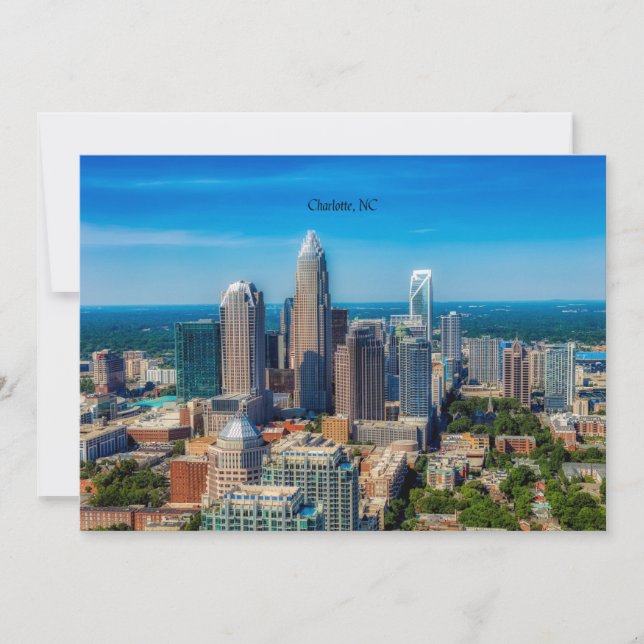 Carte Charlotte, paysage urbain de la Caroline du Nord, (Devant)