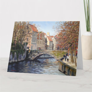 Carte Charmant vieux pont sur le canal de Bruges Pittore