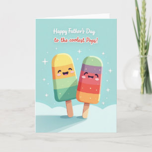 Carte charmante de Fête des Pères avec un popsicle