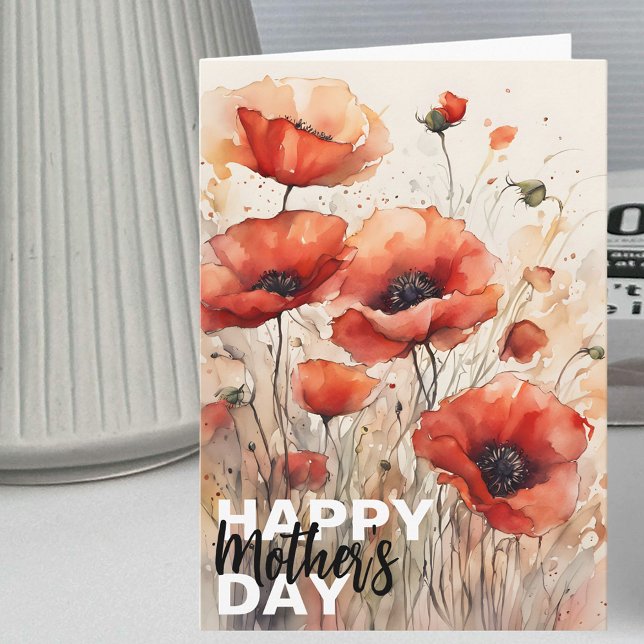 Carte Charmante fête des mères des Papes rouges artistiq (Créateur téléchargé)