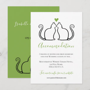 Carte Charmants Chats Noirs Logement Mariage Cœur Vert