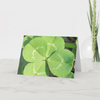 Carte Charme de bonne chance de trèfle de 4 feuilles