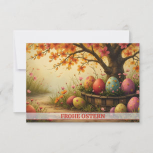 Carte Charme de fleurs printanières avec splendeur d'œuf