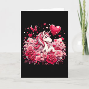 Carte Charme de la Saint-Valentin de licorne 