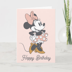 Carte Charme Douce Vintage Minnie Mouse à Points de Repè
