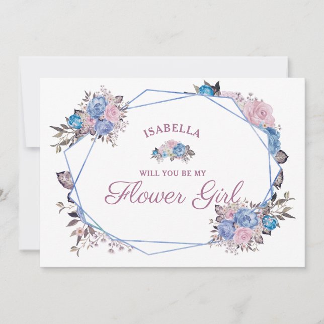 Carte Charme parisien Be My Flower Girl Proposition Card (Devant)