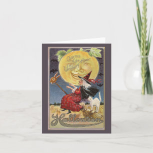 Carte Charmes de l'heure de la sorcière Halloween Vintag