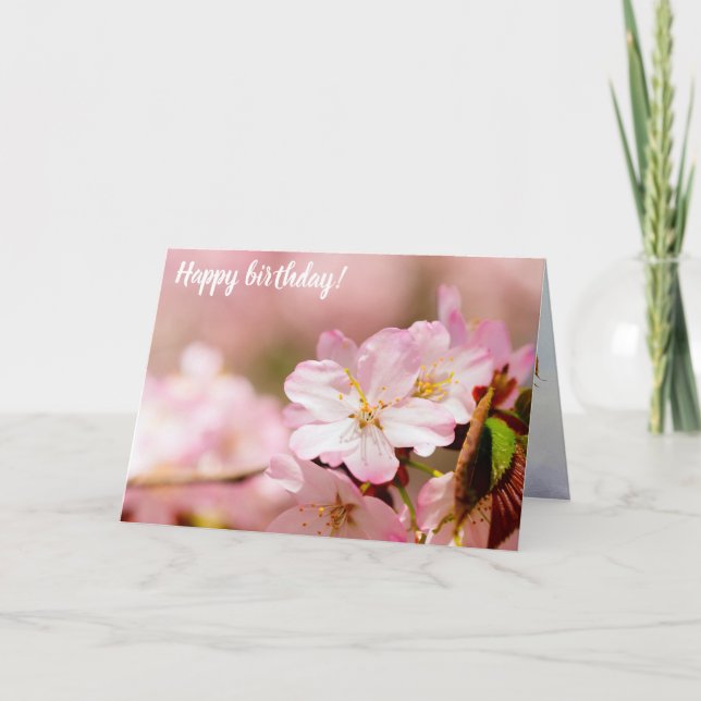 Carte Charmin Sakura Fleurs Sur Rose, Rose, Rose (Devant)