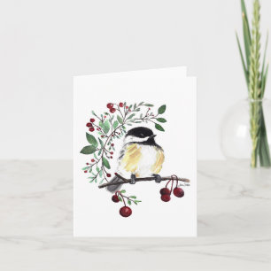 Carte Charming Chickadee Watercolor