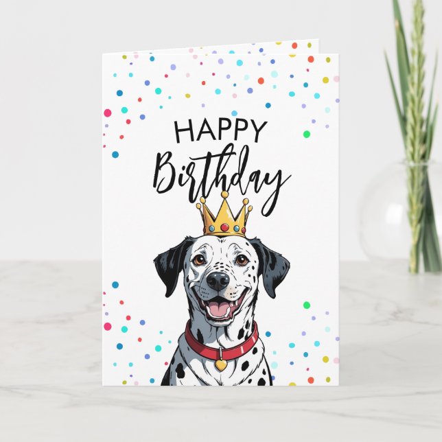 Carte Charming Dalmatie Chien Anniversaire (Devant)