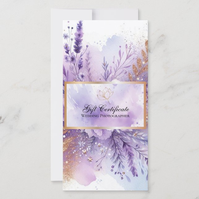Carte Charming Lavender Certificat cadeau (Devant)