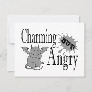 Carte Charming mais en colère petit chat diable drôle ci