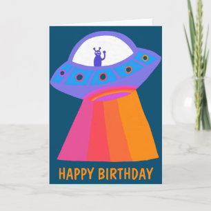 Carte Charming Martian HEUREUX ANNIVERSAIRE OVNI