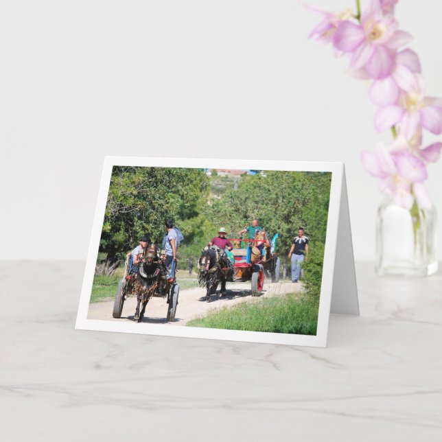 Carte Charrettes à chevaux dans le parc (Orchidée)
