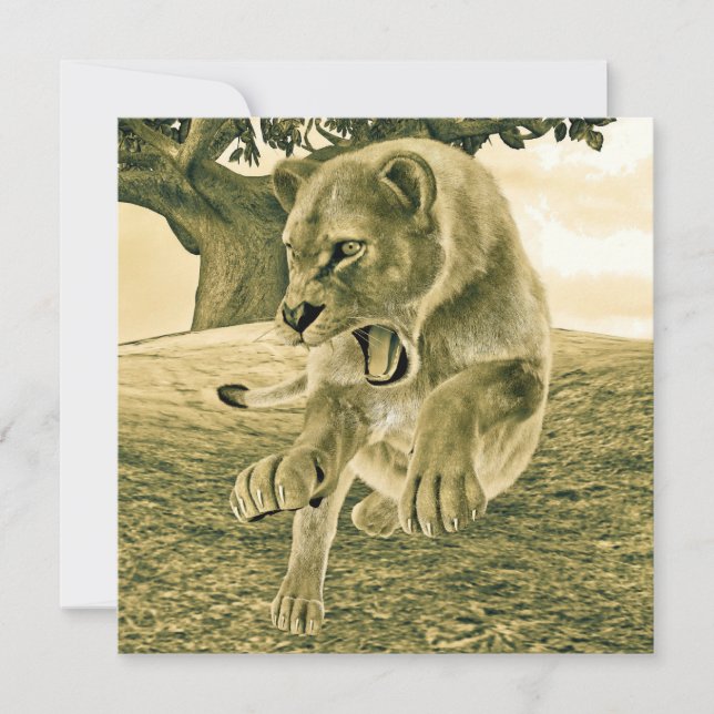 Carte Chasse à la lionne (Devant)