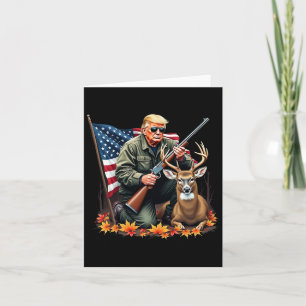 Carte Chasse à la saison des cerfs Vintage Trump Drapeau