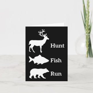 Carte Chasse amusante Pêche Chasse Poisson Run Ours Cade