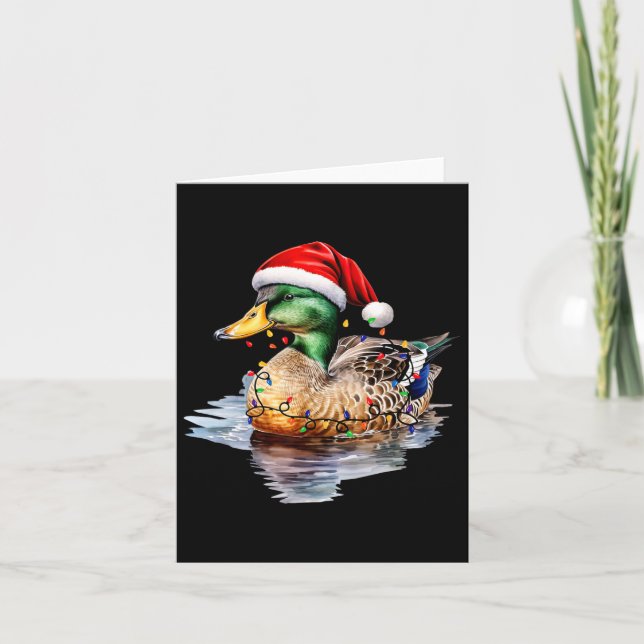 Carte Chasse au canard de Noël Père Noël Xmas Pays Lumiè (Devant)