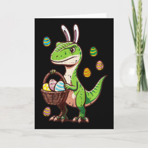 Carte Chasse aux œufs de Pâques Dinosaure Trex Enfants G