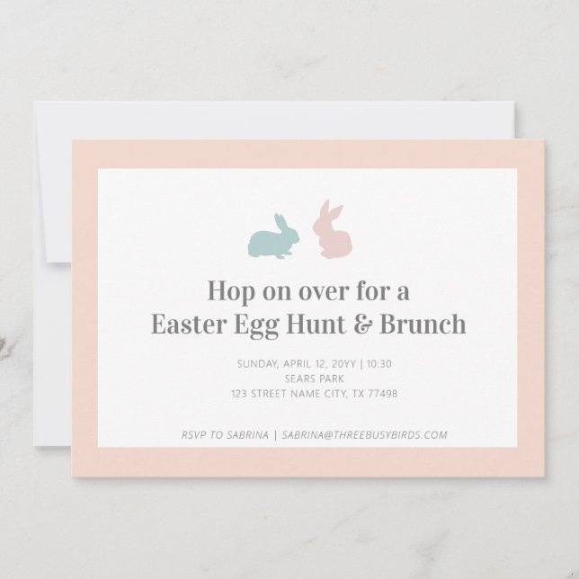 Carte Chasse aux oeufs de Pâques et brunch (Devant)