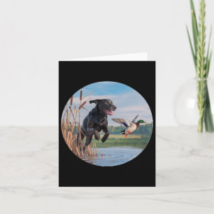 Carte Chasse Black Labrador Lab Chasse aux canards. Oise