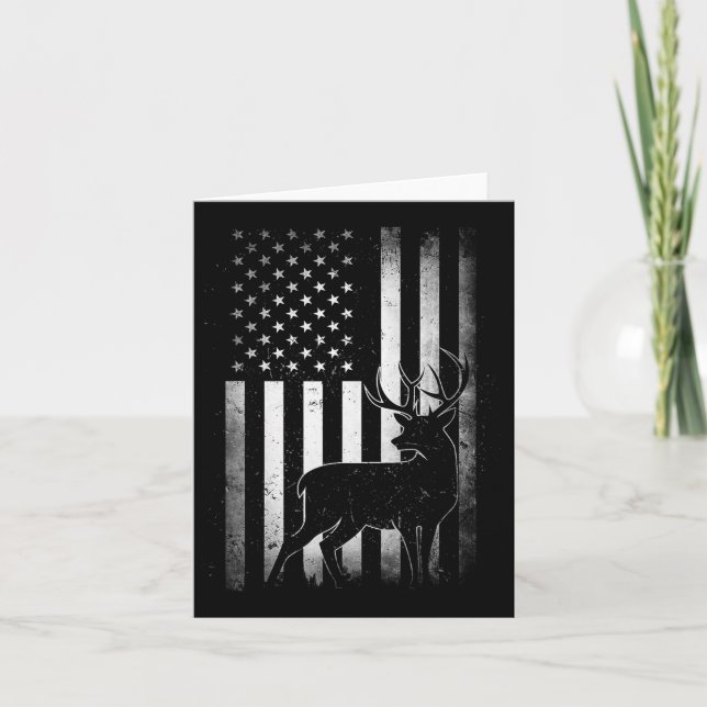 Carte Chasse Chasse Chasse Deer Etats-Unis Drapeau Améri (Devant)