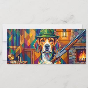 Carte Chasseur de Beagle Pop Art – Chien de chasse moder