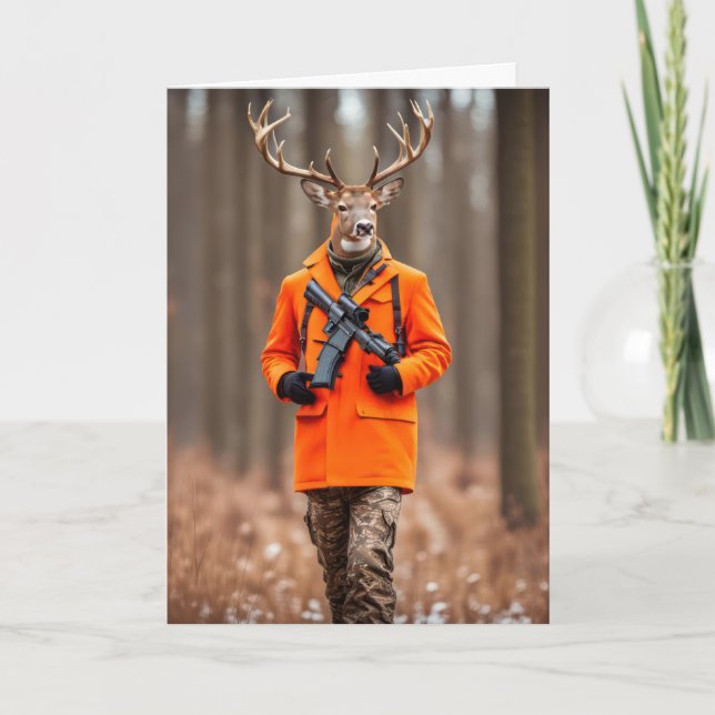 Carte Chasseur De Cerfs Avec Fusil (Devant)
