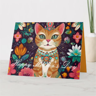 Carte Chat à bijoux couronné