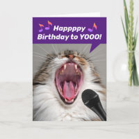 Chat Amusant Chantant Fort La Chanson D'Anniversai