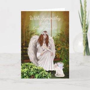 Carte Chat ange pour la perte de votre animal de compagn