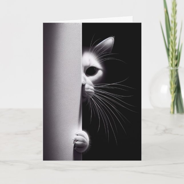 Carte Chat Anniversaire Se Cache Dans L'Ombre (Devant)