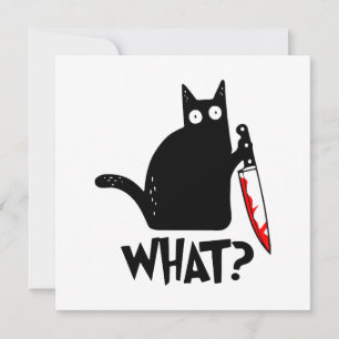 Carte Chat assassin avec couteau