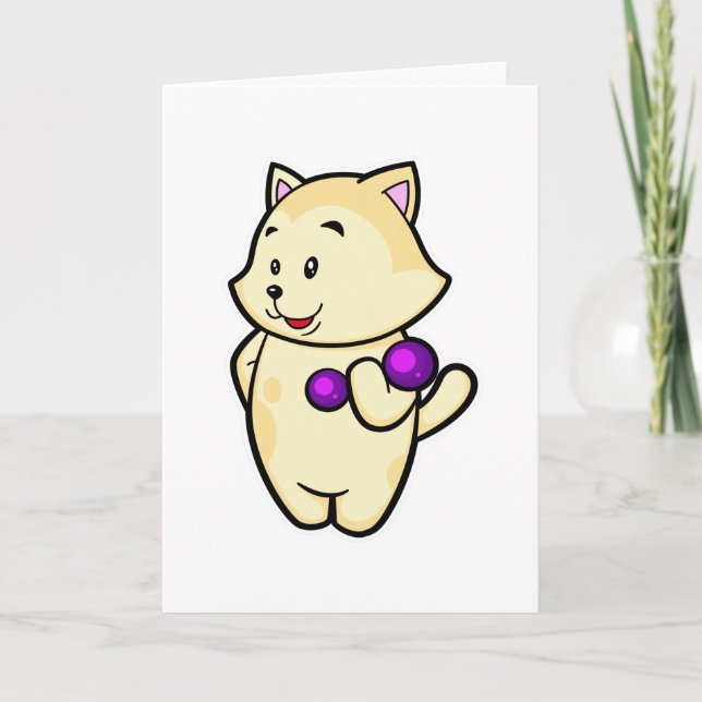 Carte Chat au biceps à l'entraînement avec haltère (Devant)