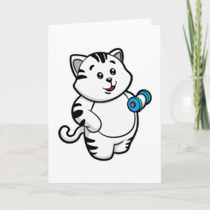 Carte Chat au biceps en entraînement avec haltère