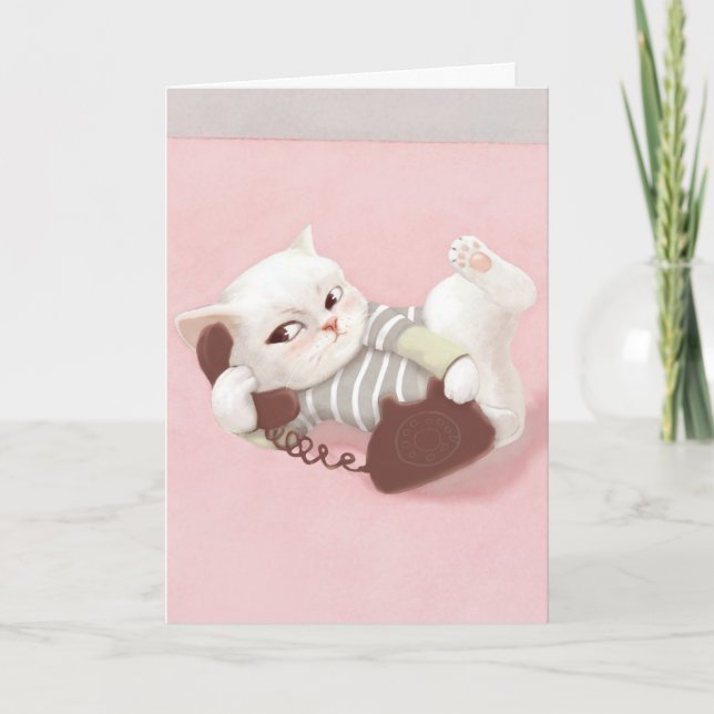 Carte Chat au téléphone (Devant)