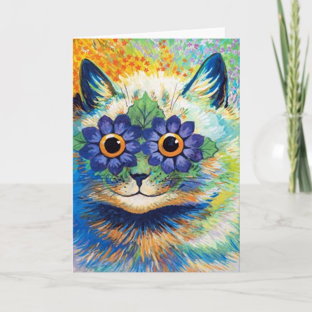 Carte Chat aux yeux de fleurs | Louis Wain | Pos (Devant)