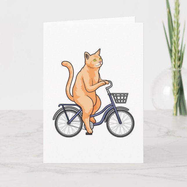 Carte Chat avec bicyclette (Devant)